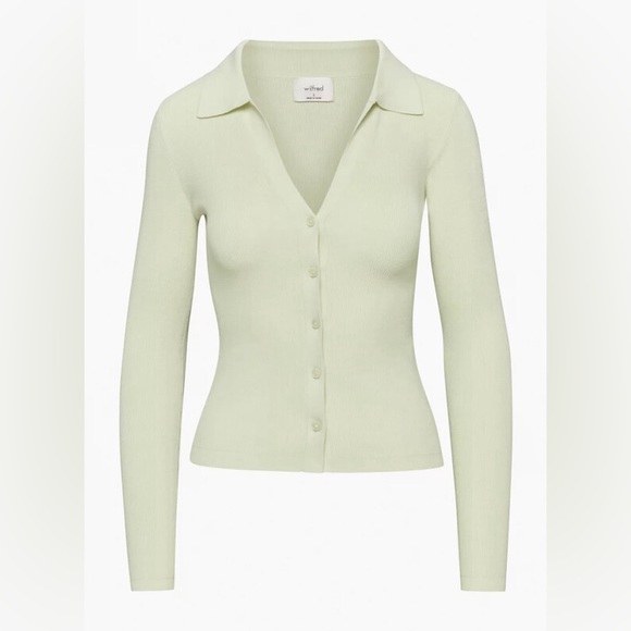 Wilfred Cove Sweater Button Up Polo green with tag - Picture 1 of 5